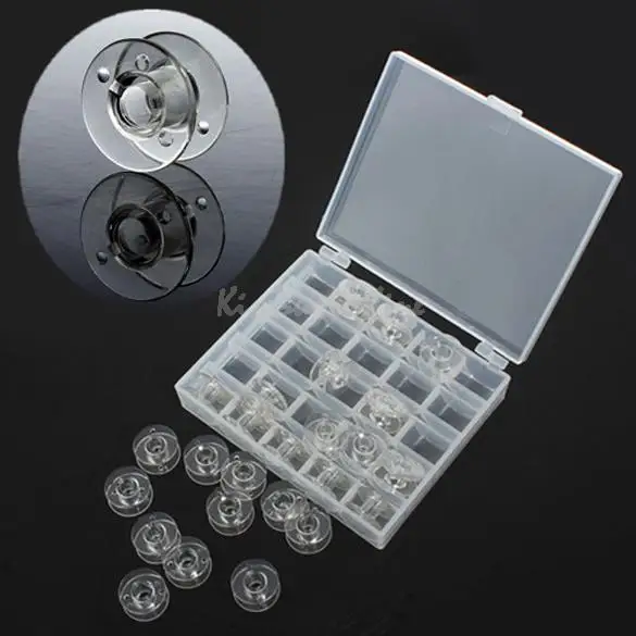 1 компл./Лот 25 шпулек из прозрачного пластика катушки для швейной Машинки с