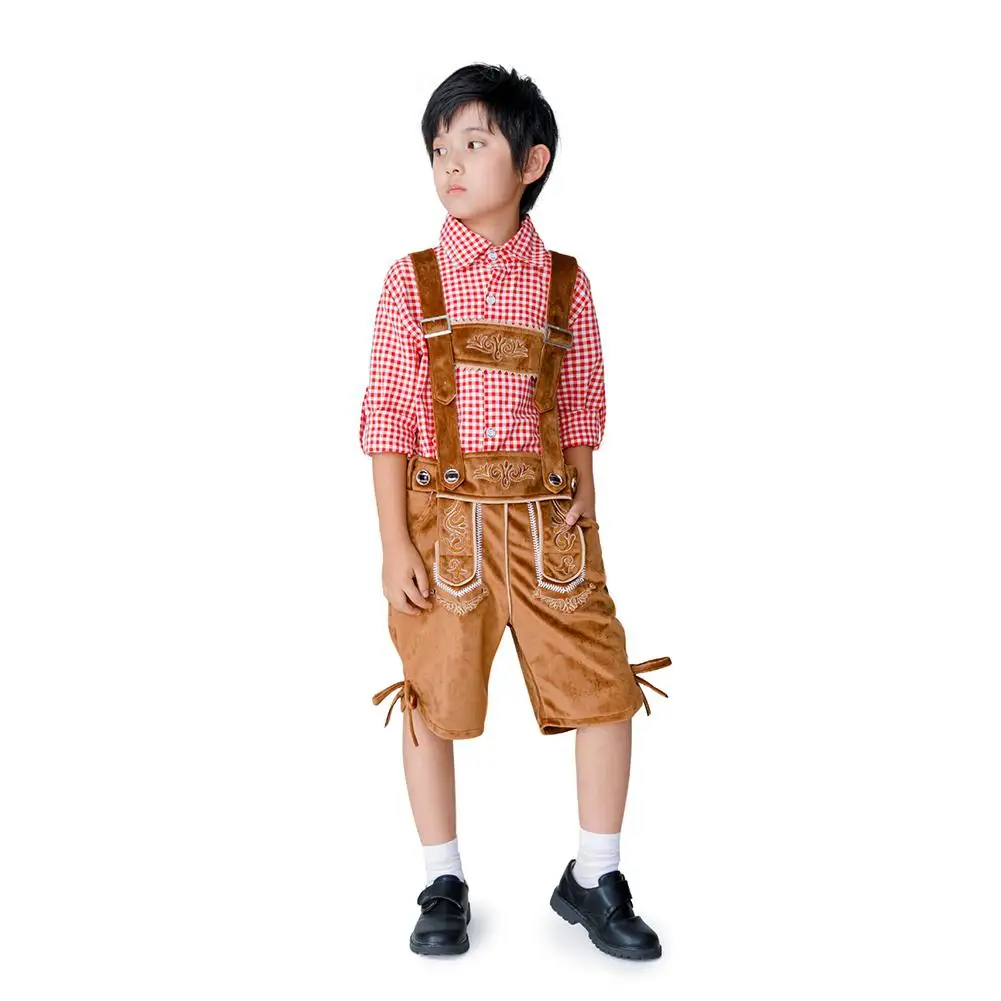 Children Munich Bavarian national costume Oktoberfest Costume Suit Retro Traditional Holiday School Costumes |