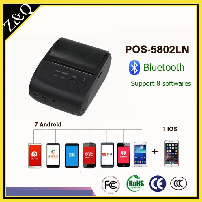 58 мм портативный термальный Bluetooth чековый принтер POS 5802LN Поддержка windows ISO Iphone