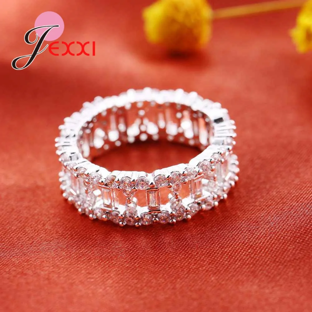 

Simple Style Ring Gorgeous Hollow Unique design Silver color 925 Sterling Silver rings for Generous women female