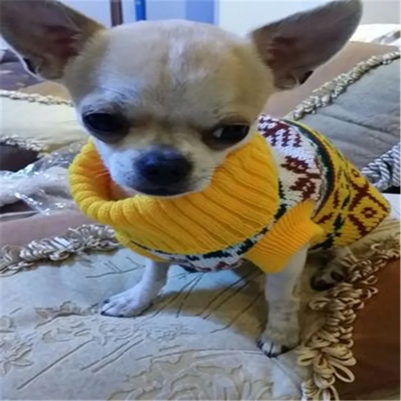 Cute Dog Cat Clothes Small Pet Sweater X-mas Snowflake Clothing Warm Puppy Coat Jacket Knitted Product For Yorkshire Terrier | Дом и сад