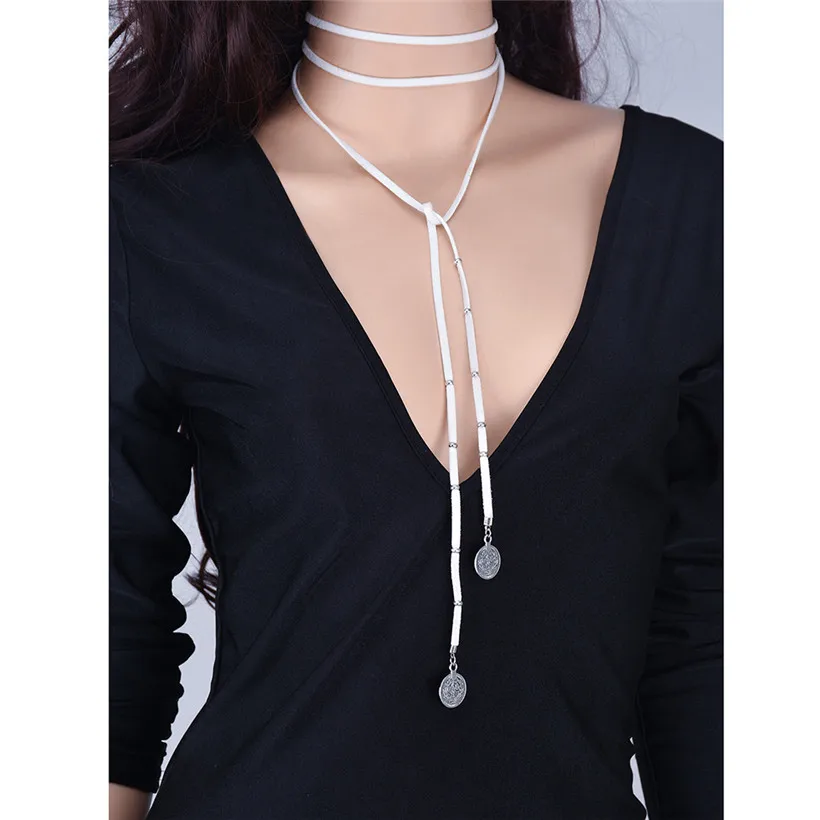 N1623 White Модные ожерелья-Чокеры ожерелье женское ожерелье s& Кулоны чокер длинное кожаное ожерелье чокер ювелирные изделия - Окраска металла: N1623 White