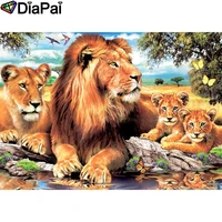 diapai diamond painting 5d diy 100 full squareround drill lion butterfly diamond embroidery cross stitch 3d decor a24593