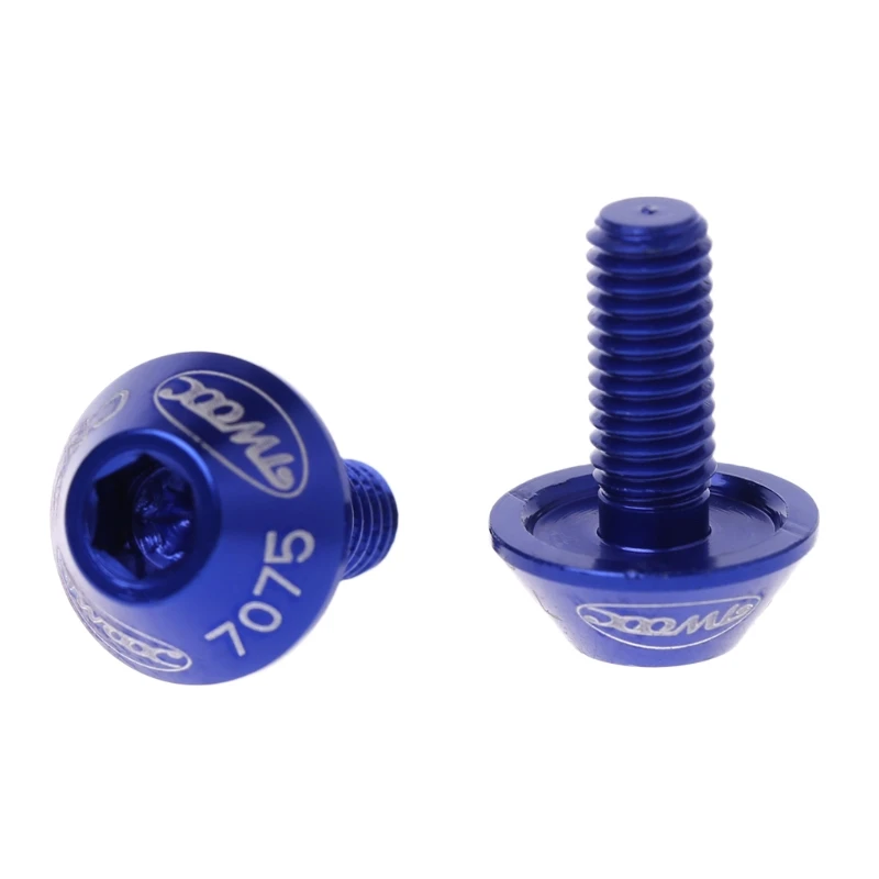 blue 2 шт. M5x10mm Алюминий сплав велосипед бутылку воды клеткой болт держатель винт - Цвет: blue