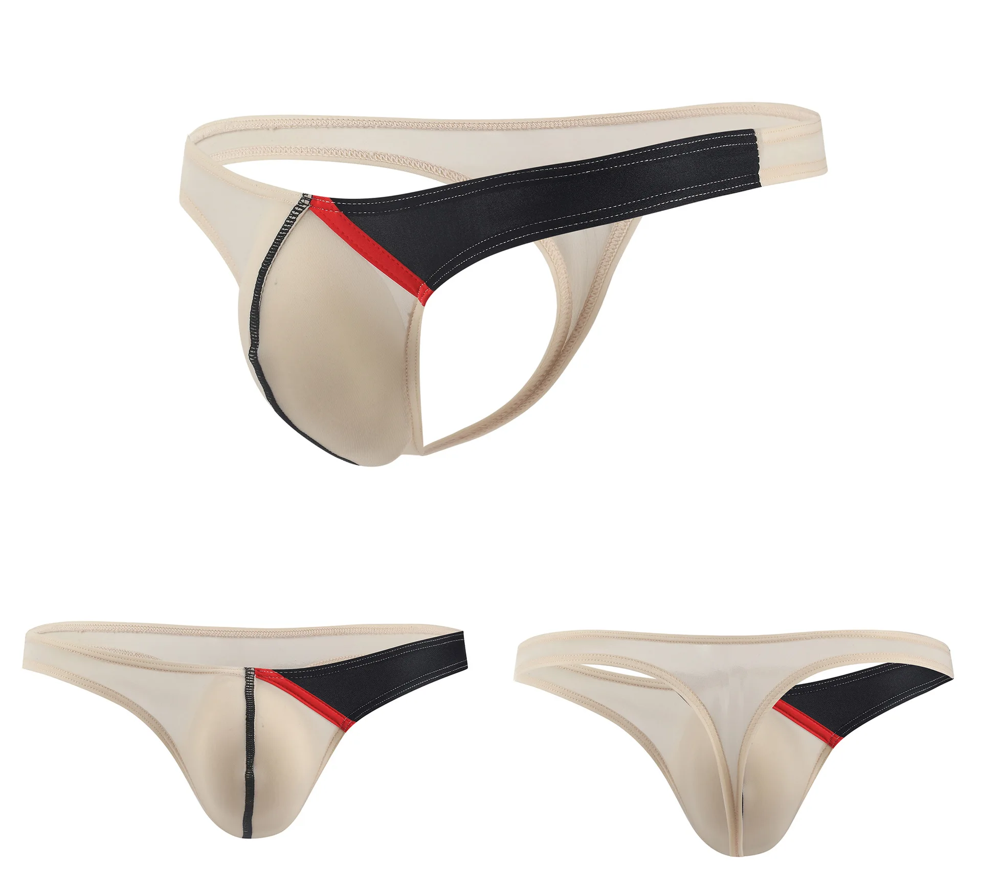 2019 Sexy Thongs Underwear For Men G-string Ultr-thin Ice Silk Low Waist Panties Man U Convex Pouch Underpants M-XXL jockstrap |