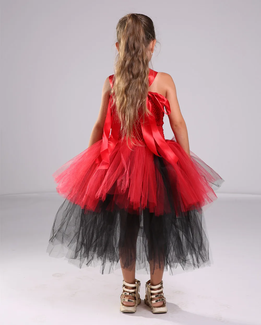 Girls Cosplay Pirate Tutu Dress Trailing Ball Gowns For Children Halloween Costume Kids Girl Birthday Party Tulle Princess Dress