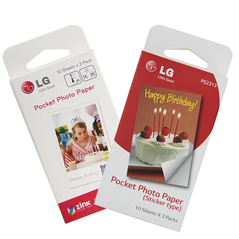 Фотобумага Zink для LG PD221 PD233 PD239 PD251 PD261 PD238 PD269 2 шт. 30 листов/коробка 5*7 6 см|Ленты