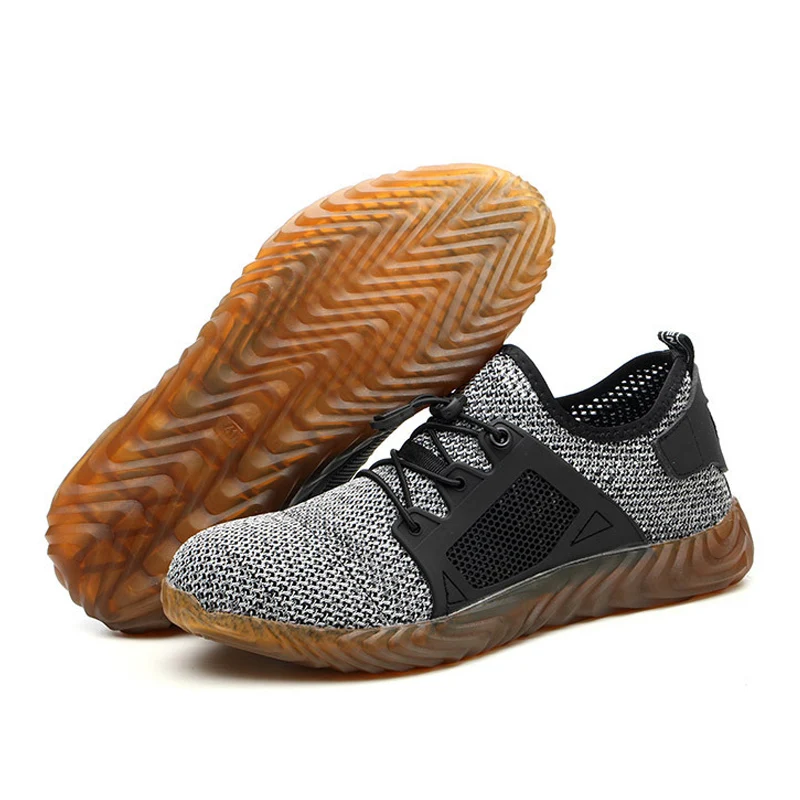 Мужские защитные рабочие ботинки со стальным носком легкие дышащие повседневные