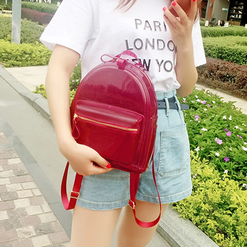Summer Candy Color Silica Gel Backpacks Women Fresh Daily Student Book Bags For Teenager Rucksacks Girls Jelly Travel School Bag