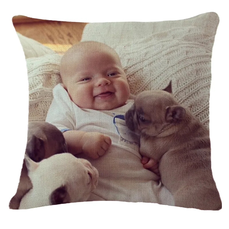 ТЕПЛЫЙ ТУР 2017 НОВЫЙ Наволочка Самонаведения Милый Ребенок Собака Белье Площадь