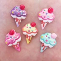 resin lovely 3d colorful ice cream flat back stone home decor appliques 20pcs diy wedding scrapbook craft ow02