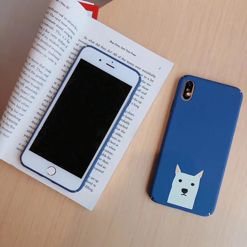 JIBAN Lovely Cartoon Puppy Phone Case for Apple Iphone XS Max/XR Mobile IPhone 8plus/7p/6s Frosted Hard Cover |