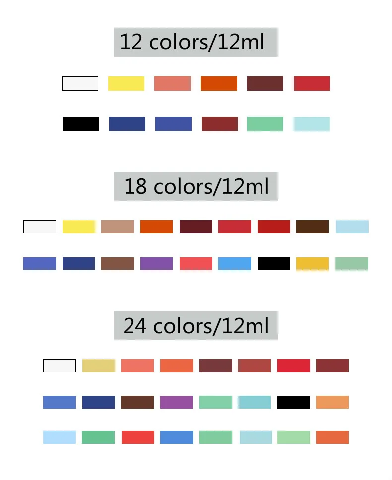 Calligraphy ink Paint Set 12/18/24 Colors Pigment Chinese Landscape Painting Paint 5/12ml Chinese Painting pigment Art Supplies