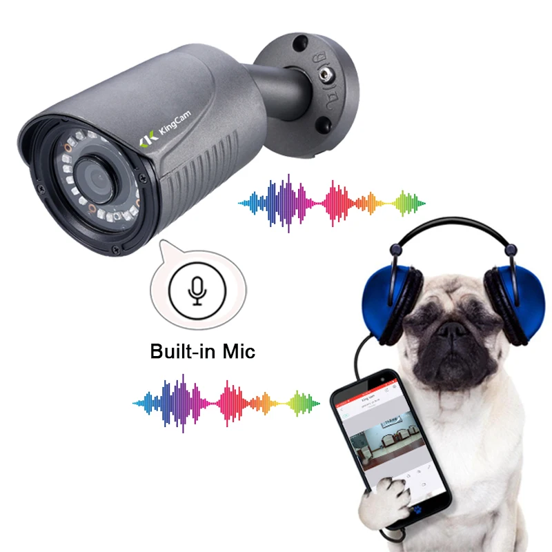 KingCam H.265 5MP IP камера, алюминиевая металлическая Водонепроницаемая Наружная цилиндрическая POE ip-камера, камера безопасности, CCTV ONVIF камера IP C