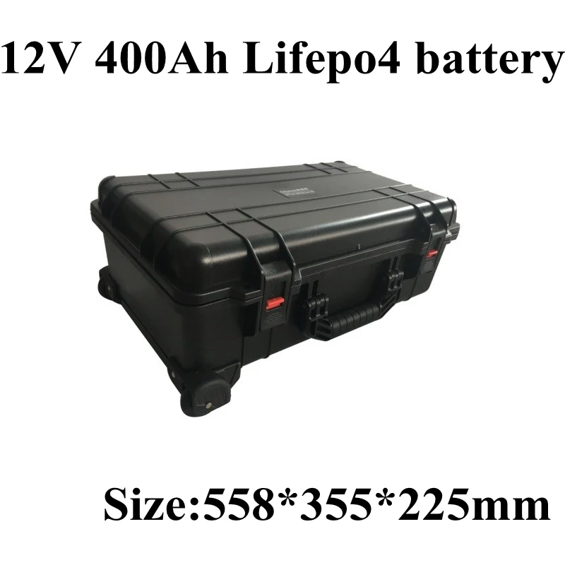 

Аккумулятор lifepo4 большой емкости 12 В 400 Ач BMS встроенный IP67 IK08 пластиковый чехол-тележка для хранения энергии от ветра и солнечной энергии EV RV + зарядное устройство