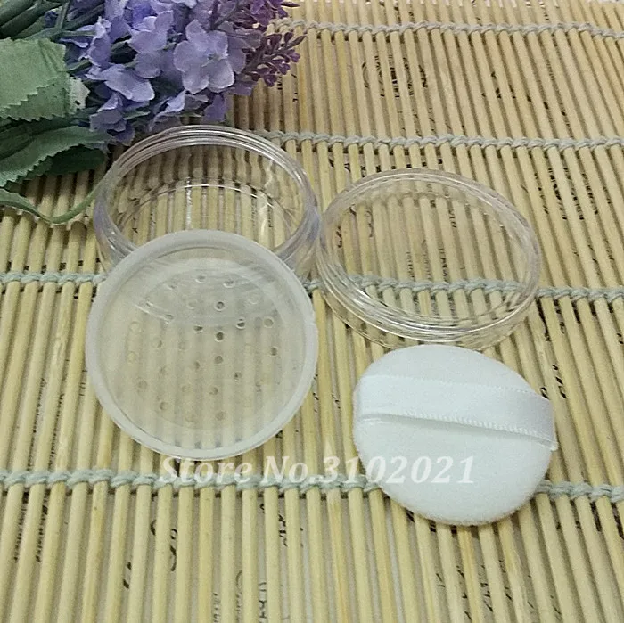 10 шт./лот мини пустая пудра черного цвета компактная с сетчатым ситечком и