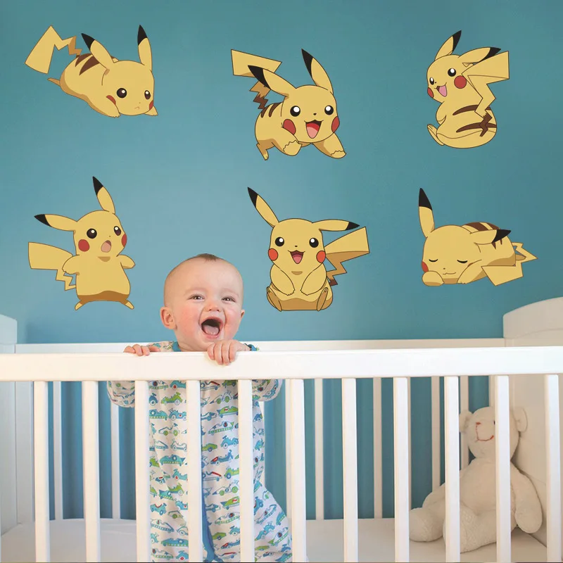 Мультфильм Amination Pokemon плакат наклейки Go Стикеры Пикачу для детей спальня