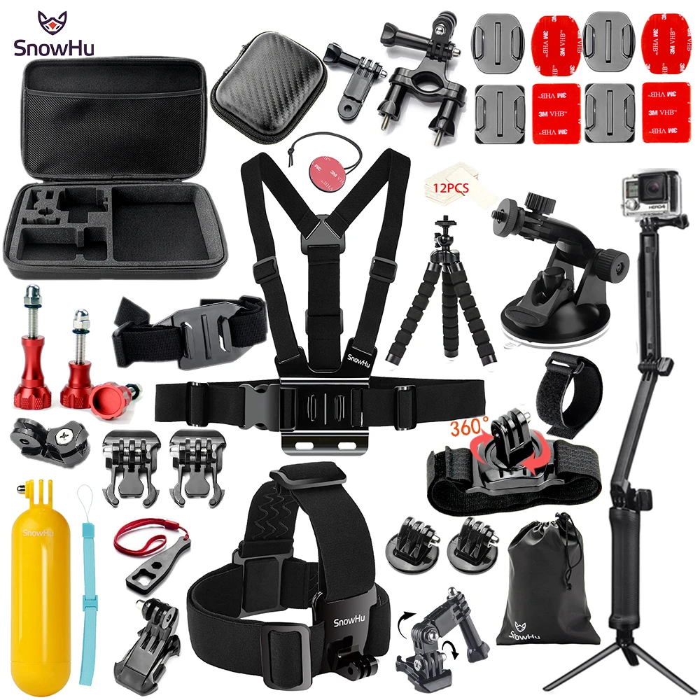 SnowHu для Gopro Hero Аксессуары палка селфи штатив большой мешок экшн камеры hero 9 8 7 6 5 4 3