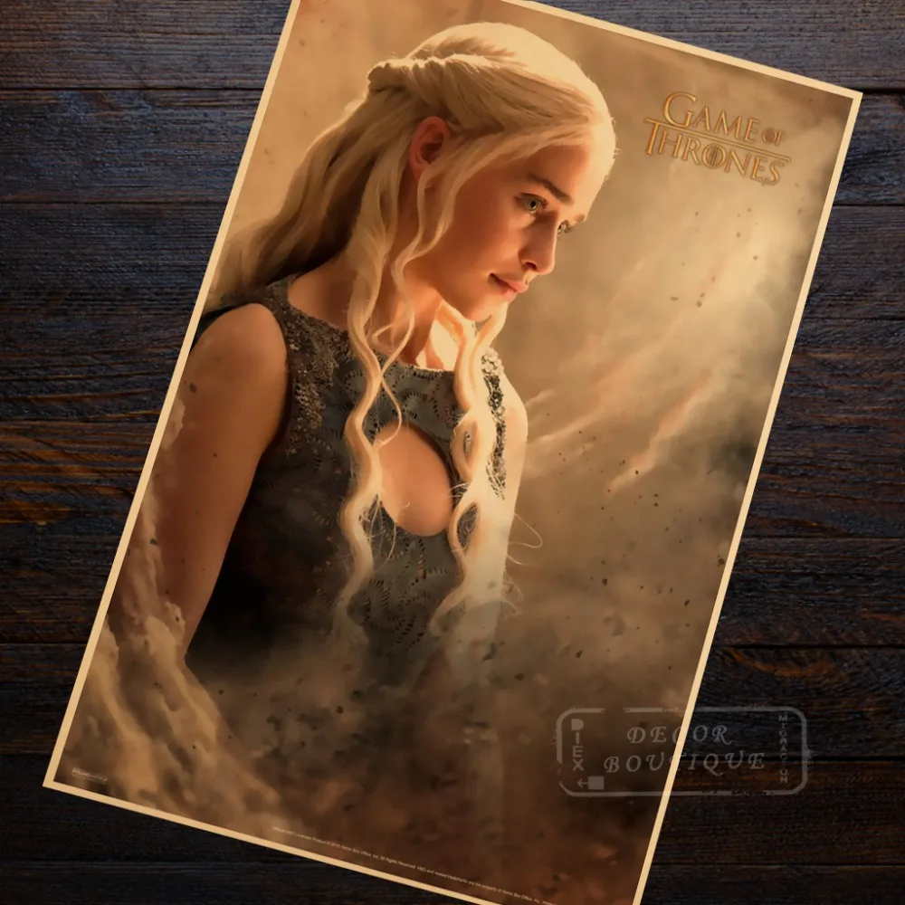 Daenerys тихий шторм Игра престолов постер песня ТВ ретро ВИНТАЖНЫЙ ПЛАКАТ Холст