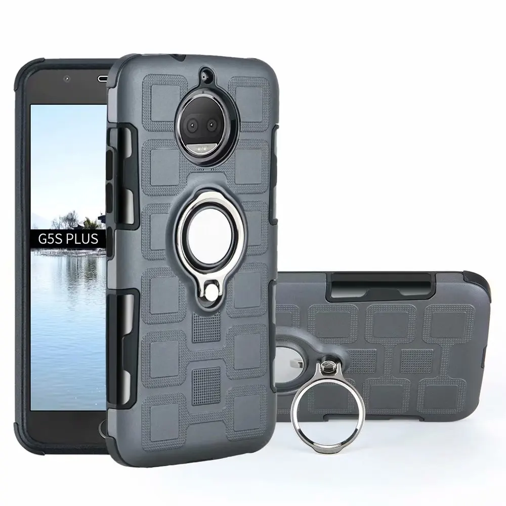 gray Чехол для Motorola Moto G7 G6 G5 G5S G4 C X4 E4 E5 Z3 Play Plus противоударный 2 в 1 Жесткий PC силиконовый чехол для телефона чехол - Цвет: gray