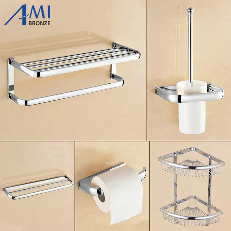 Серия FZ хромированные полированные плотные аксессуары для ванной комнаты Набор