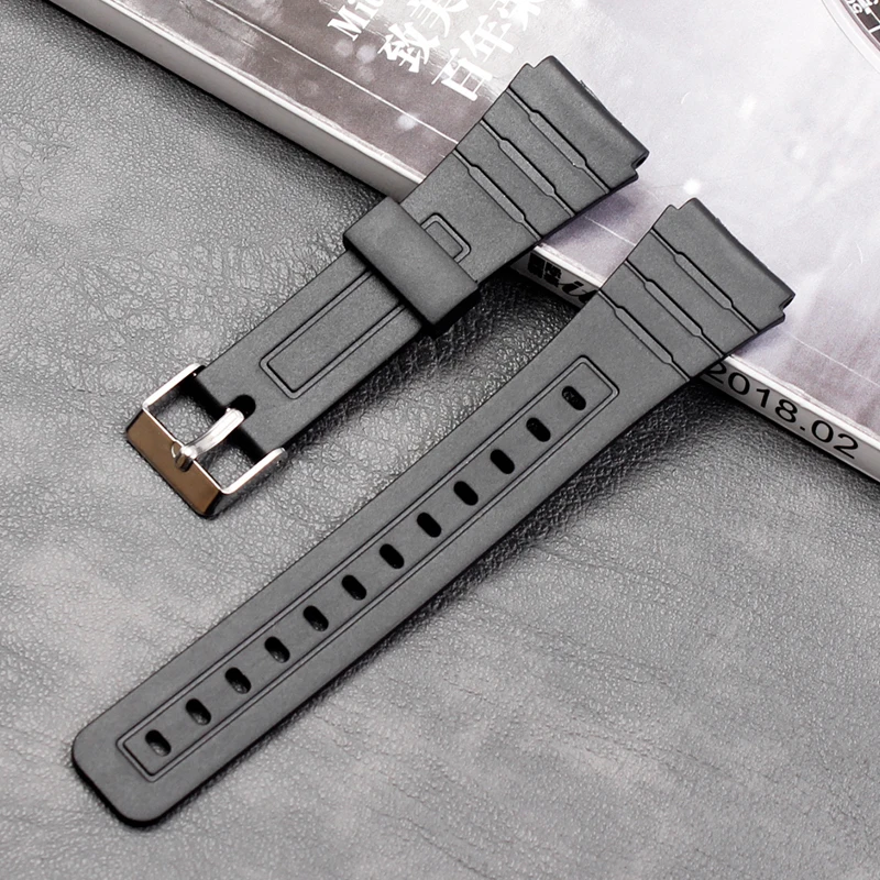 Silicone strap men apply to Casio ladies outdoor sports waterproof natural rubber strap watch accessories pin buckle