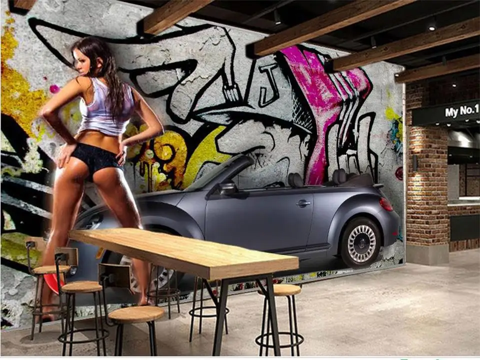 3d фотообои нестандартного размера для гостиной детской росписи ретро