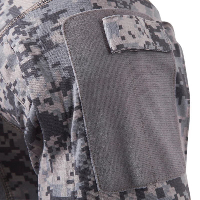 Men's Tactical T Shirt Camo Training Military Clothes Tops Outdoor Sport Fitness Large Size Elastic T-shirt Long Short Sleeve | Спорт и