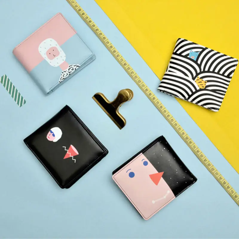 YIZISTORE оригинальные короткие кошельки из искусственной кожи со свежим интересным