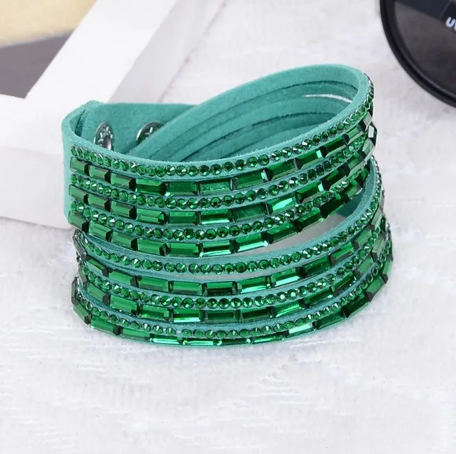 1 шт. разноцветный Бархатный браслет ручной работы блестящий кожаный со стразами