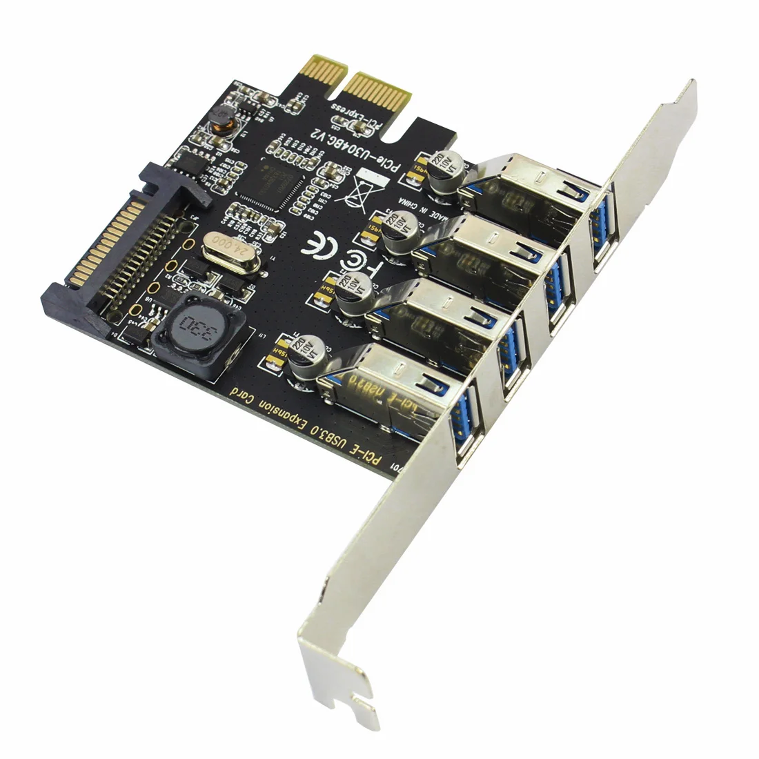 4 порта USB3.0 плата расширения PCI-E PCI Express USB 3,0 адаптер конвертер для PCIE x1 x4 x8 x16 для Windows 7/8/8,1/10/XP/Vista