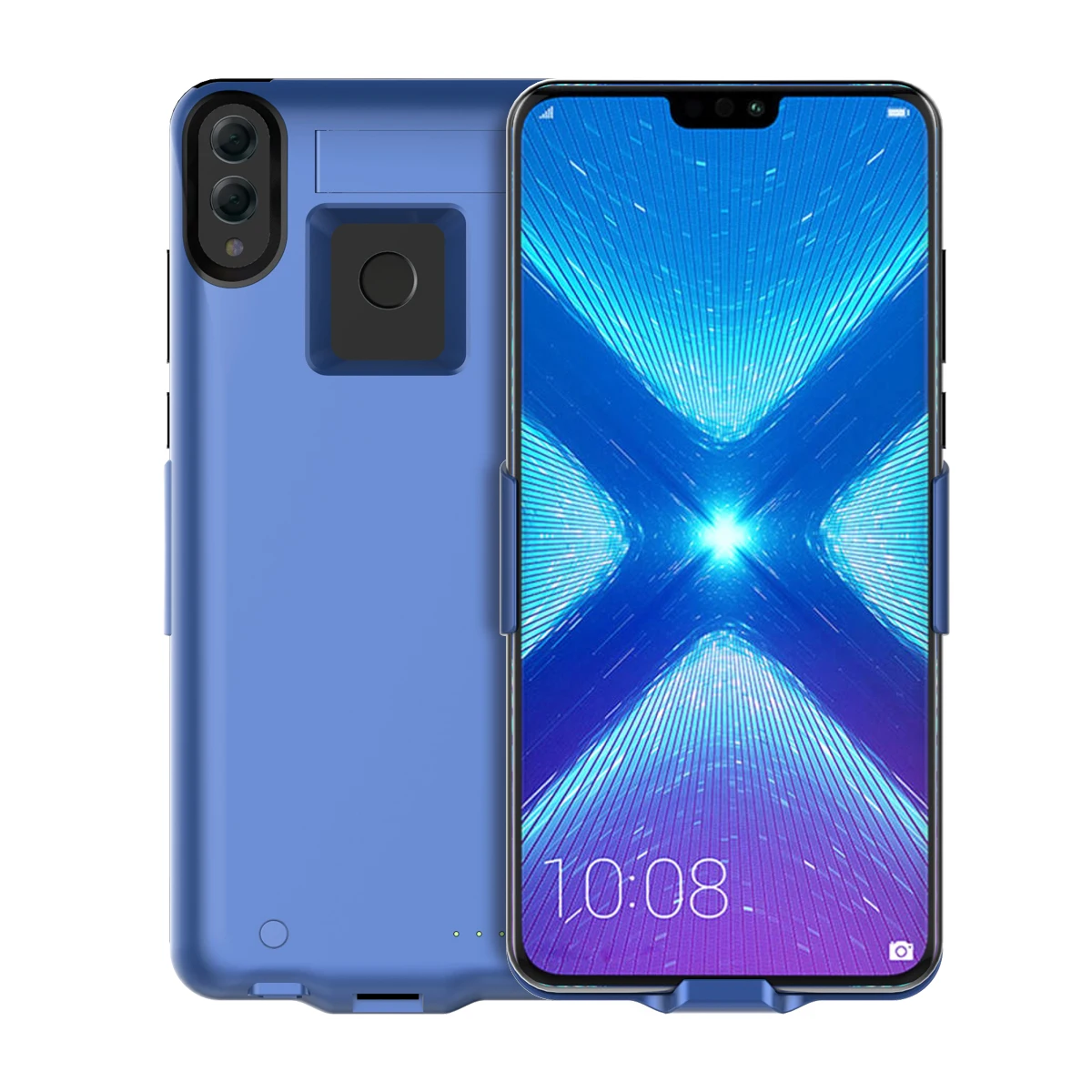 honor 8x blue Чехол для huawei Honor 8X6500 мАч, зарядное устройство, дополнительный аккумулятор, запасной внешний аккумулятор с подставкой для Honor 8X, чехол для телефона - Цвет: honor 8x blue