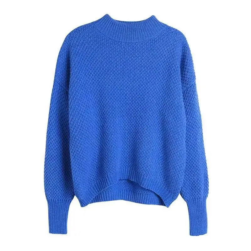 Женский свитер свободного кроя с высоким воротником однотонный Повседневный