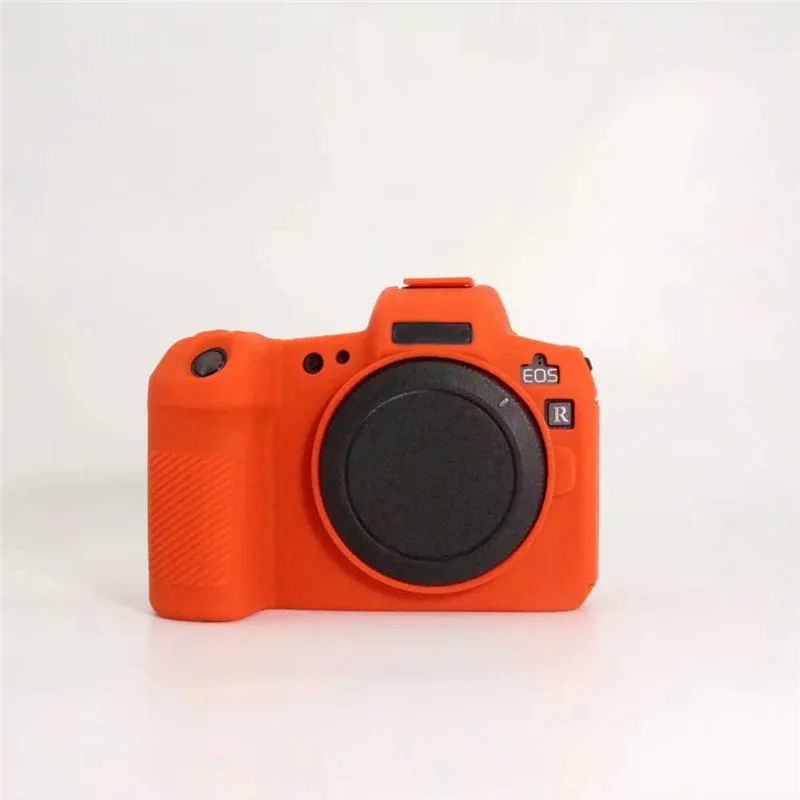 orange Мягкий силиконовый резиновый чехол для камеры Canon EOSR, защитный чехол для тела, кожный чехол для Canon EOS R - Цвет: orange