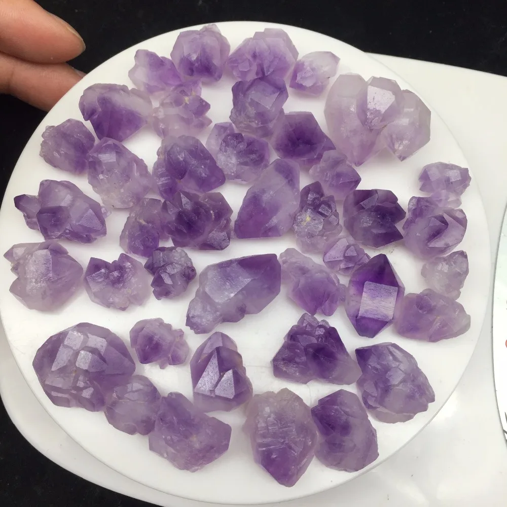 Сегодня Дело 40 шт. натуральный аметист прозрачный кристалл Целебный Камень pedras