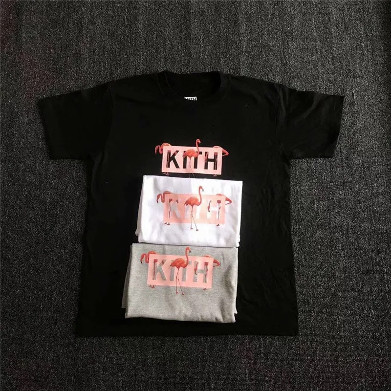 Новинка Kith футболка с изображением фламинго футболки для женщин и мужчин 1:1