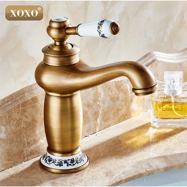 XOXO ретро кран для раковины с одной ручкой/отверстием смеситель керамической