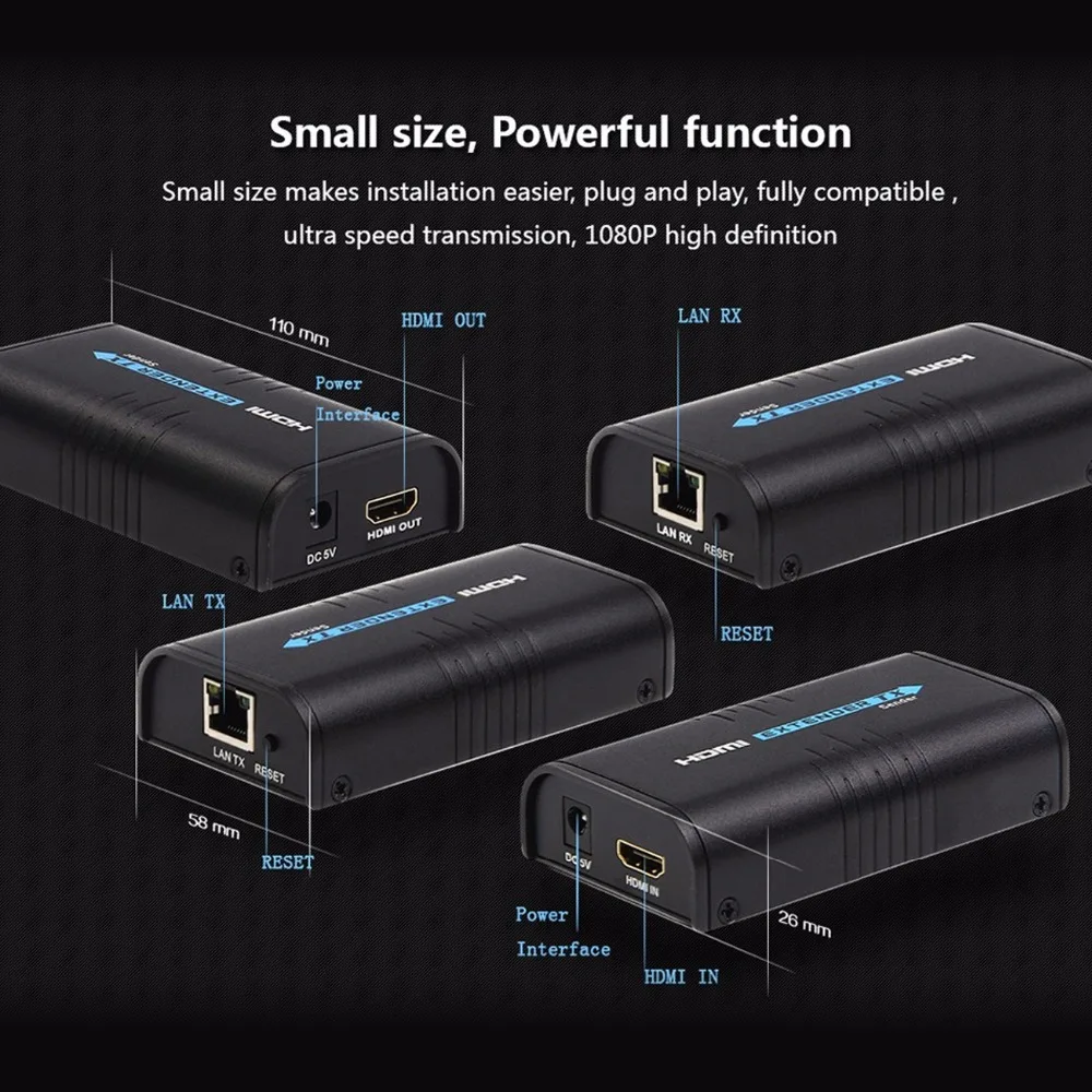 MiraBox HDMI удлинитель через сплиттер IP/TCP UTP/STP CAT5e/6 Rj45 LAN Поддержка сети 1080p 120 м HDMI передатчик и приемник
