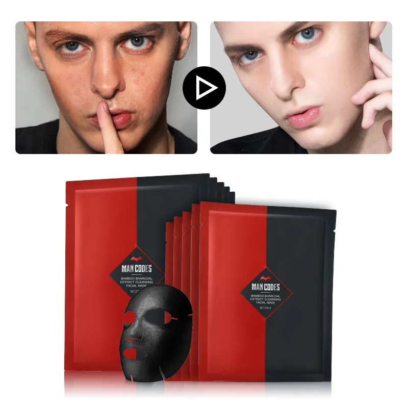 10 шт./лот мужская маска из бамбука и древесного угля для лица глубокая чистая