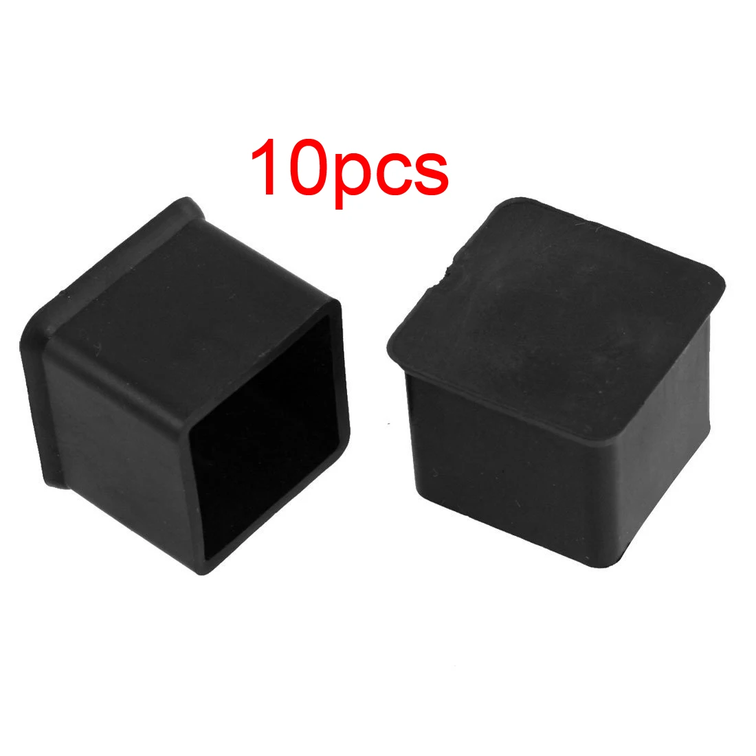 

10 Pcs 1" x 1" Furniture Square Rubber Foot Covers Protectors Black