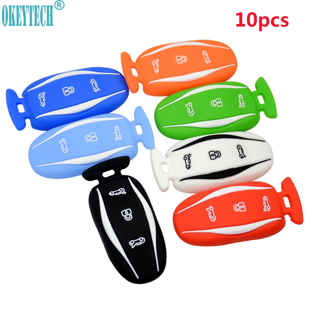 OkeyTech 10 шт./лот новый мягкий силикагель 3 кнопки автомобильный чехол для брелка с