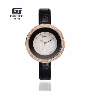 GUOTEBrand, винтажные женские часы, кожаный ремешок, Дамское Платье, узкий ремешок, часы для женщин, relogio masculino, часы со стразами