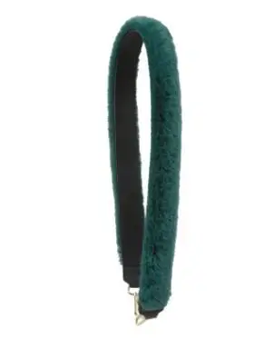 Green 110cm IMIDO зимняя кожаная меховая сумка ремешки для женщин сумка Замена Наплечные Аксессуары для ремней на сумку меховой шар короткий длинный ремень STP082 - Цвет: Green 110cm