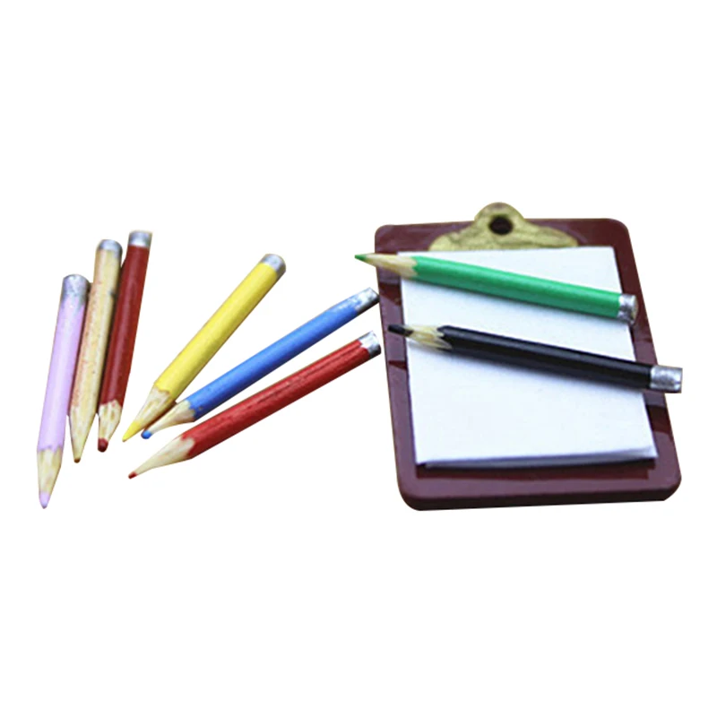 8 Pcs/lot 1/12 Dollhouse Miniature Accessories Mini Colorful Pencil Model Doll New Arrival | Игрушки и хобби