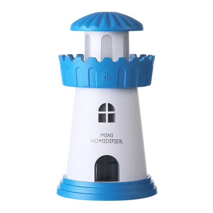 150 мл лампа увлажнитель воздуха Lighthouse USB Led воздушный диффузор очиститель распылитель башня эфирное масло диффузор для дома difusor de aroma - Цвет: Blue