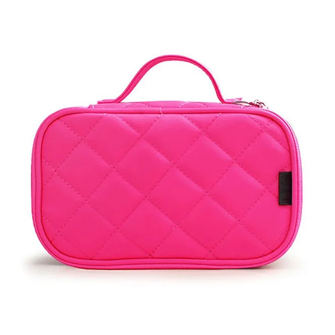 rose 2 слоя молнии дорожные наборы косметический макияж Органайзер Сумка женская многофункциональная сумка для косметики сумки-органайзеры для щеток с зеркалом - Цвет: rose