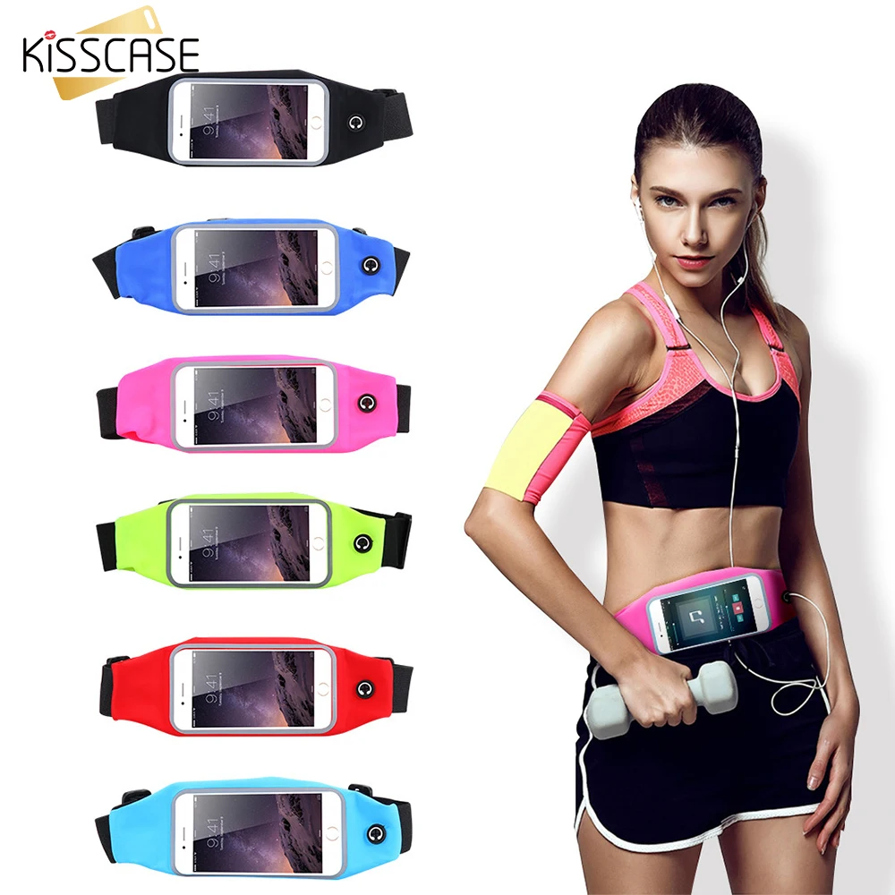 KISSCASE водонепроницаемый спортивный гимнастический поясной чехол для iPhone 6 6S 7 Plus 5