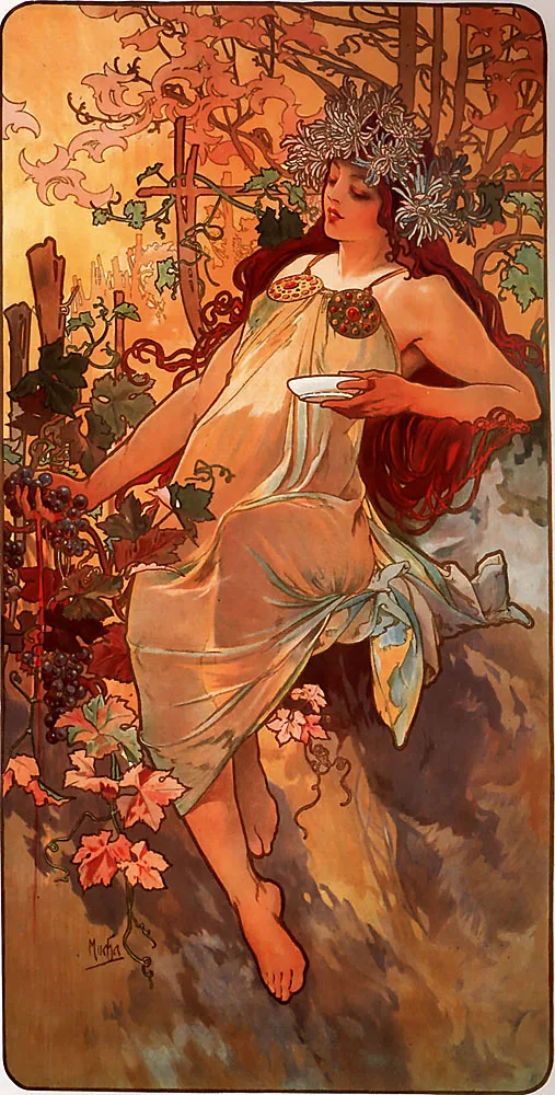 Альфонс Муха картина фрукты 1897 классический холст картины старинные настенные