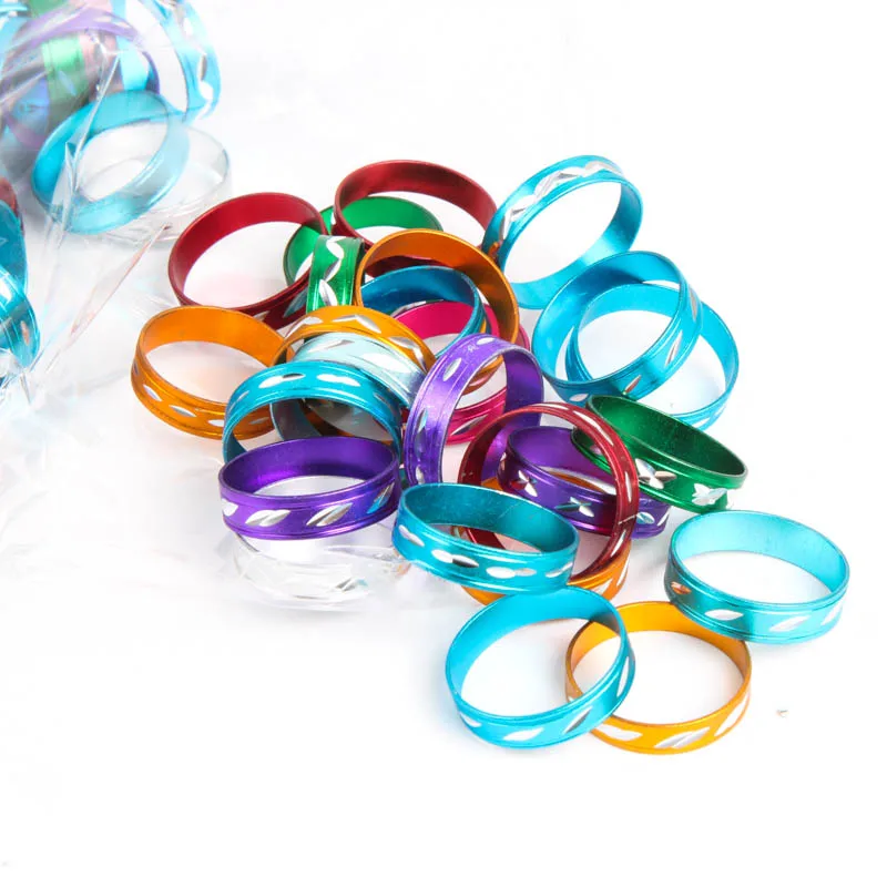 100 pieces of fashion wholesale jewelry batch simple mixed color style aluminum ring (color: multi-color) | Украшения и