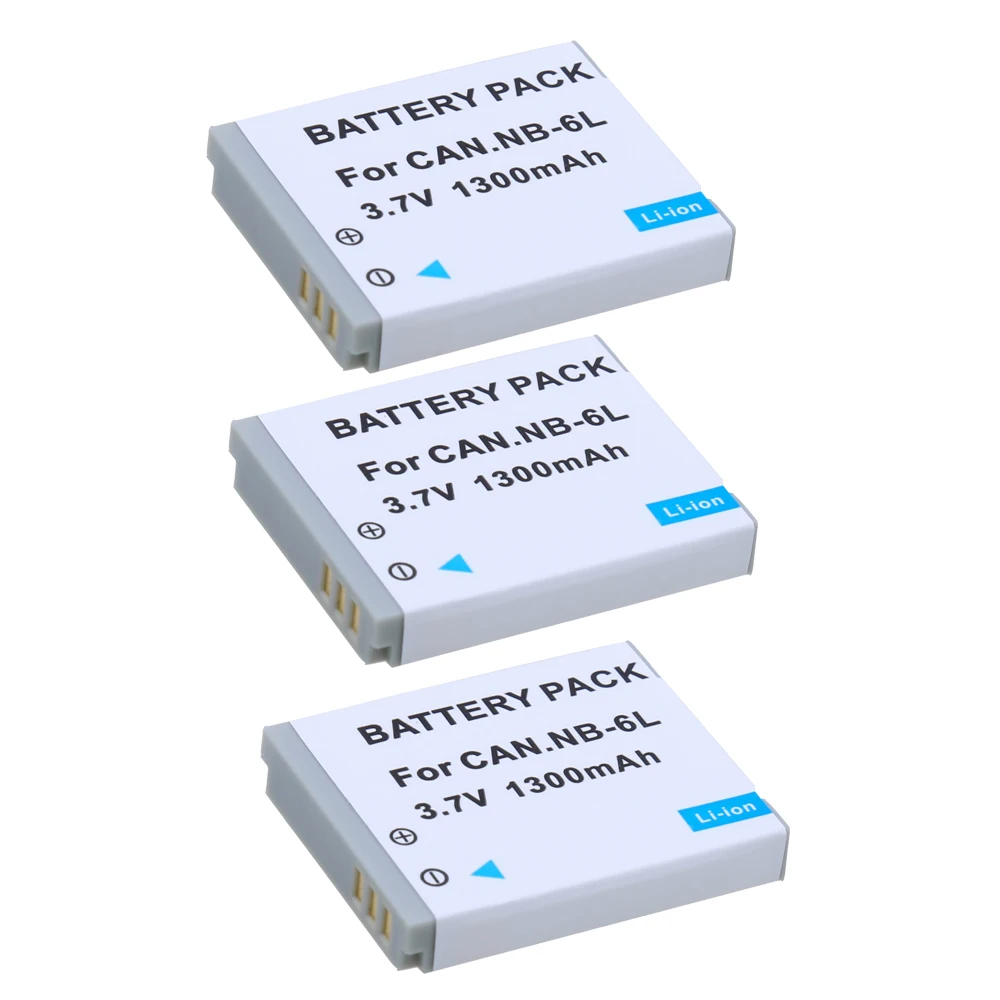 NB-6LH nb 6lh NB-6L nb6l Батарея для Canon nb 6l зарядное устройство HS SX520 SX530 SX540 SX600 SX610 SX700 SX710 IXUS 95 200 210 105 камера - Цвет: 3pcs battery